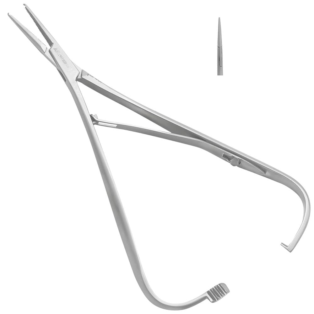 AR INSTRUMED Groove Mathieu Ligature Plier, Grooved Serrated Tip, Non-Slip Handle, 5.5in, 3 Lock, 1/Pk - AR INSTRUMED Groove Mathieu Ligature Plier Grooved Serrated Tip Non Slip Handle 5.5in 3 Lock - Image 1