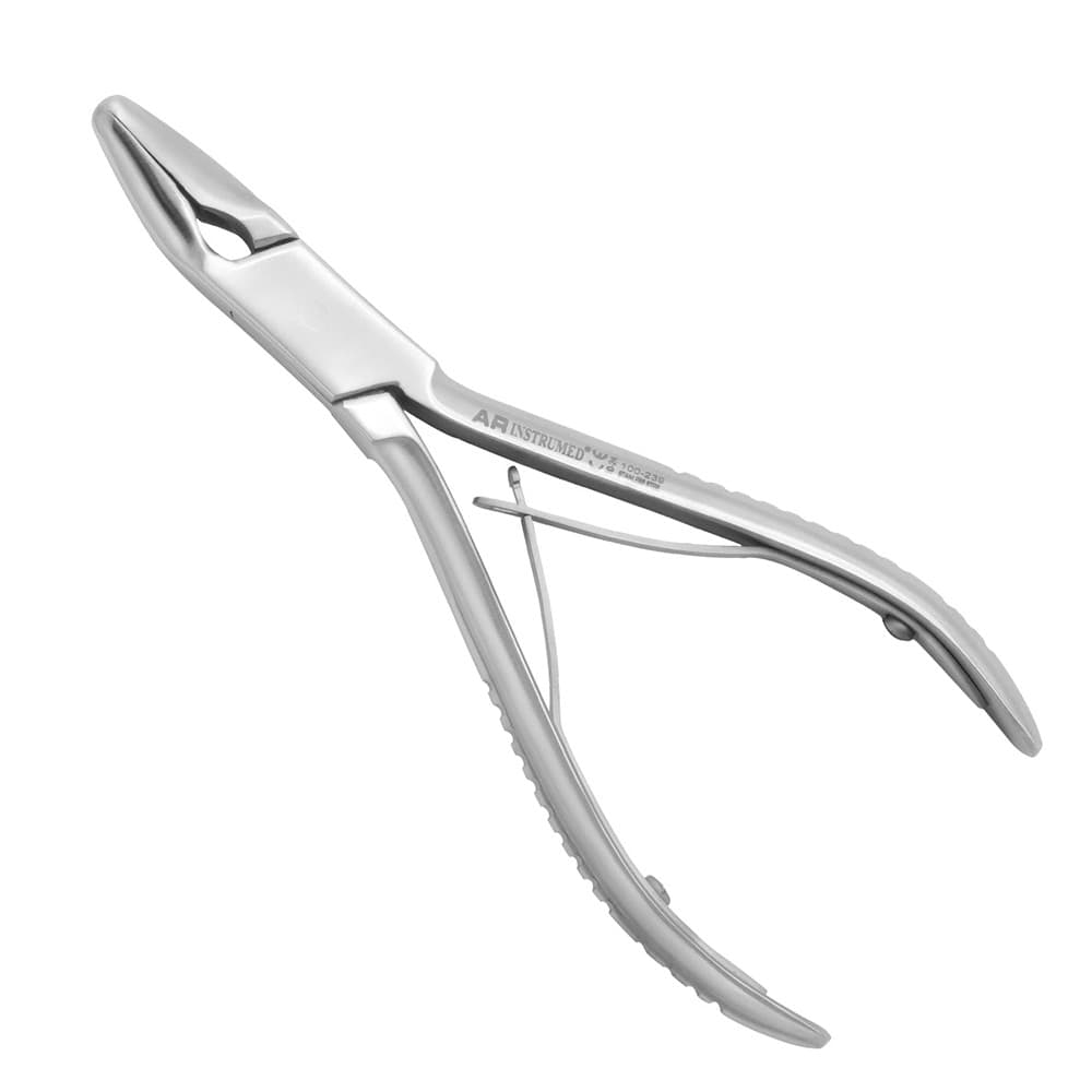 AR INSTRUMED Blumenthal Bone Rongeur Forcep, 45° Curved Sharp Tip, Stainless Steel, Blue Non-Slip Handle, 15 cm (6"), 1/Pk - AR INSTRUMED Dental Blumenthal Bone Rongeur Forcep, Medical grade stainless steel, 45 Degree Curved Sharp Tip, Non slip Blue Handle, Precision Trimming and Removal, Cutting Surgical Tool 15 cm - Image 1