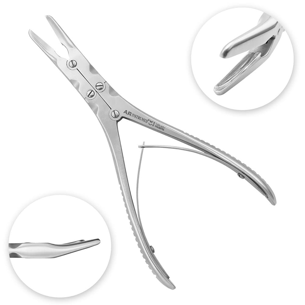 AR INSTRUMED Beyer Ruskin Bone Rongeur, Double Action, 45° Curved Sharp Tip, Stainless Steel, 16 cm (7.2") - AR INSTRUMED Dental Beyer Ruskin Bone Rongeurs Ruskin, Double Action Rongeur Medical-Grade Stainless Steel, 45 Degree Curved Sharp Tip, Non-Slip Handle, Trim Tissue Recontouring Cutting Surgical Tool 16cm - Image 1