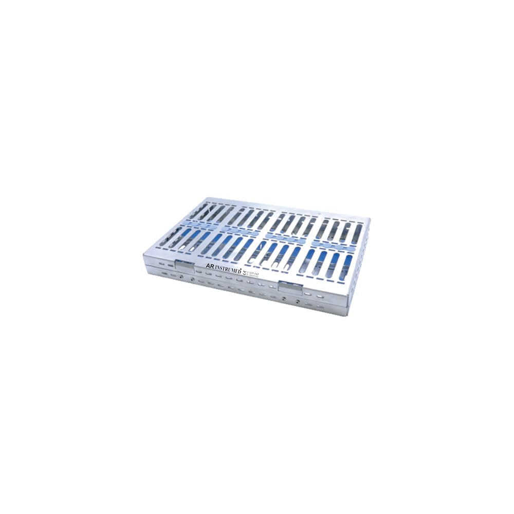 AR INSTRUMED Autoclave Sterilization Cassette Tray, Stainless Steel, 182x144x34mm (7.56" x 5.67" x 1.34"), 10-Pack - AR INSTRUMED Autoclave Sterilization Cassette Tray, Stainless Steel 182x144x34mm, 10PCS - Image 1