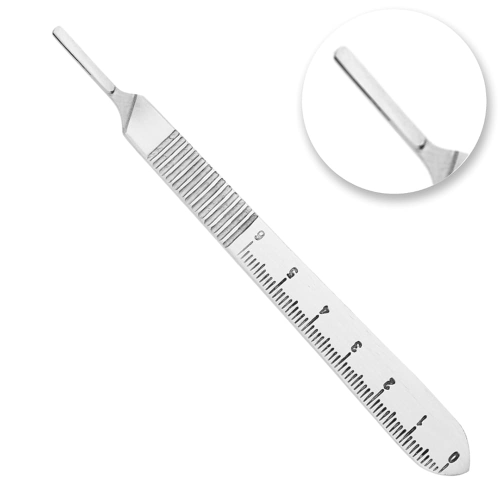 AR INSTRUMED #3 Stainless Steel Dental Scalpel Handle, 130mm, Fits Blades 10, 11, 12, 13, 14, 16, 1/Pk - AR INSTRUMED Dental Scalpel Handle 130mm Fits Blades 10 11 12 14 16 Stainless Steel - Image 1