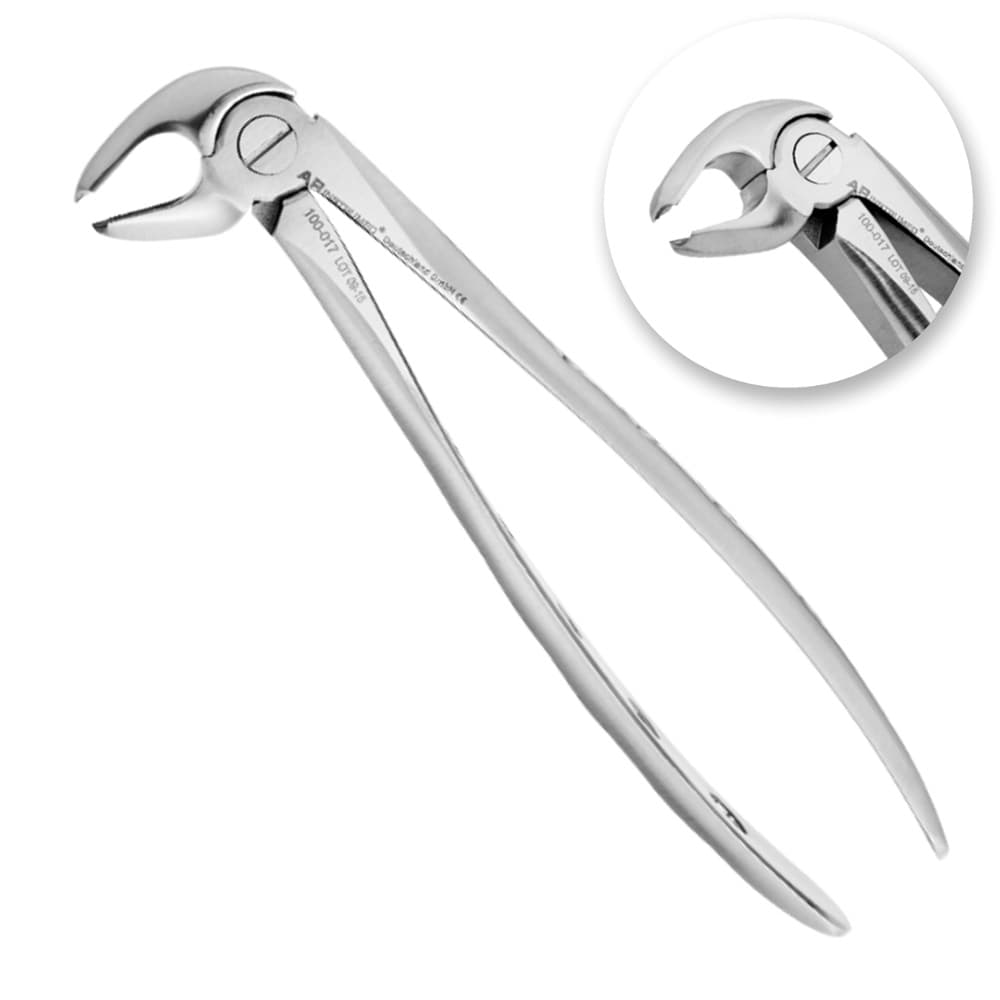 AR Instrumed Adult Lower Molar Extracting Forceps, Fig 22, Medical-Grade Stainless Steel, Short Curved Serrated Tips, Hollow Python Grip, 6.5", 1/Pk - AR INSTRUMED Adults Lower Molar Extracting Forcep, Medical grade stainless steel, Hollow Python Grip Handle, Short Curve Tip, Thin serrated jaw, Lower tooth Extraction Tool, Fig 22 - Image 1