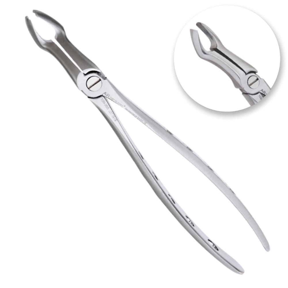 AR INSTRUMED Upper Wisdom Molar Extracting Forceps, Fig 67A, Medical Grade Stainless Steel, Long Curved Serrated Beaks, Hollow Python Grip Handle, 1/Pk - AR INSTRUMED Adults Upper Wisdom Molar Extracting Forcep, Medical grade stainless steel, Hollow Python Grip Handle, Long curve tip, Thin serrated Jaws, Dental Extraction Tool, Fig 67A - Image 1