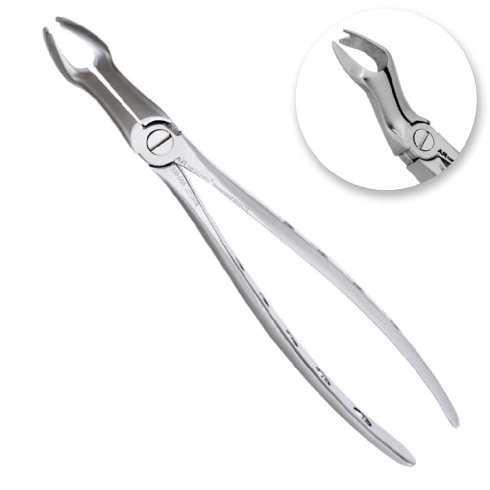 AR Instrumed #67L Upper Left Wisdom Molar Extracting Forceps, Medical Grade Stainless Steel, Serrated, 1/Pk - AR INSTRUMED Adults Upper Left wisdom molar Extracting Forcep, Medical grade stainless steel, Hollow Python Grip Handle, Thin serrated jaw, Gripping Third molar depth Extraction Tool Fig 34 - Image 1