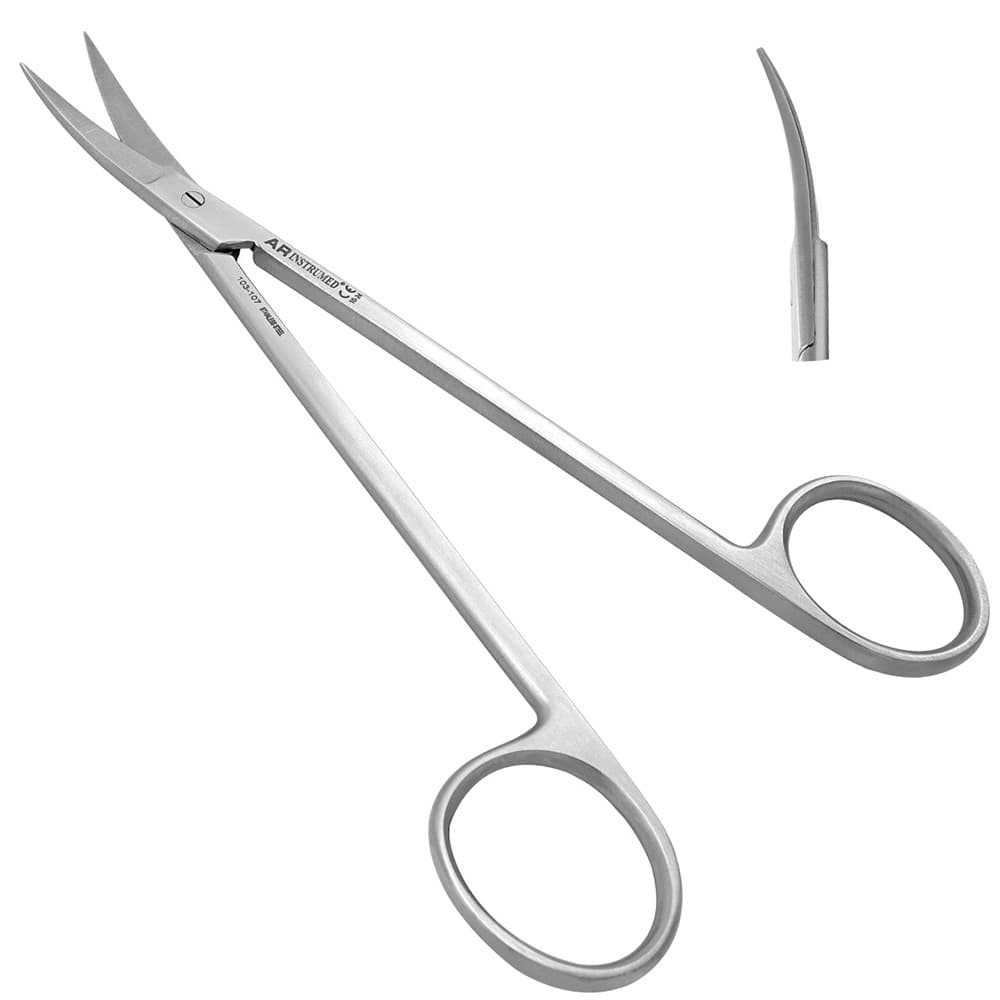 AR INSTRUMED Kelly Curved Scissors 7" – Stainless Steel, Fine Point, Sharp Dissecting Blades, 1/Pk - AR INSTRUMED Kelly Curved Scissors 7" – Stainless Steel, Fine Point, Sharp Dissecting Blades - Image 1
