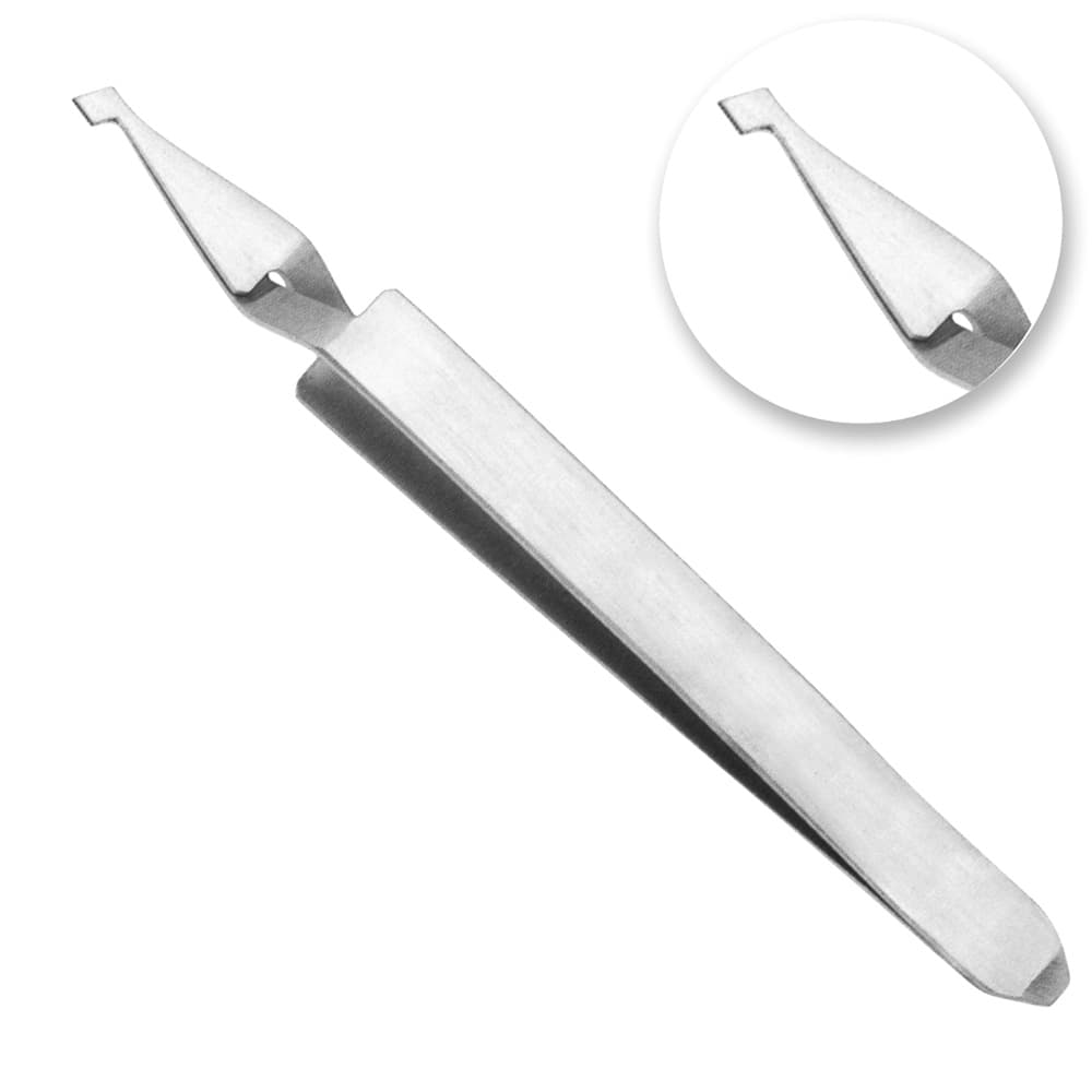 AR INSTRUMED Orthodontic Buccal Placing Tweezer, Thin Curved Tip, Serrated Jaw, Non-Slip, 4.5in (12cm), 1/Pk - AR INSTRUMED Orthodontic Buccal Placing Tweezer Thin Curved Tip Serrated Jaw Non Slip 4.5in - Image 1