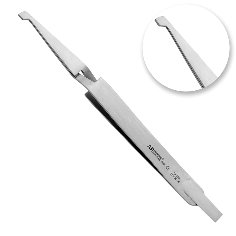AR INSTRUMED Orthodontic Bracket Positioning Tweezer, Thin Straight Tip, Serrated, Non-Slip Handle, 4.5in (12cm), 1/Pk - AR INSTRUMED Orthodontic Bracket Positioning Tweezer Thin Straight Tip Non Slip Handle 4.5in - Image 1