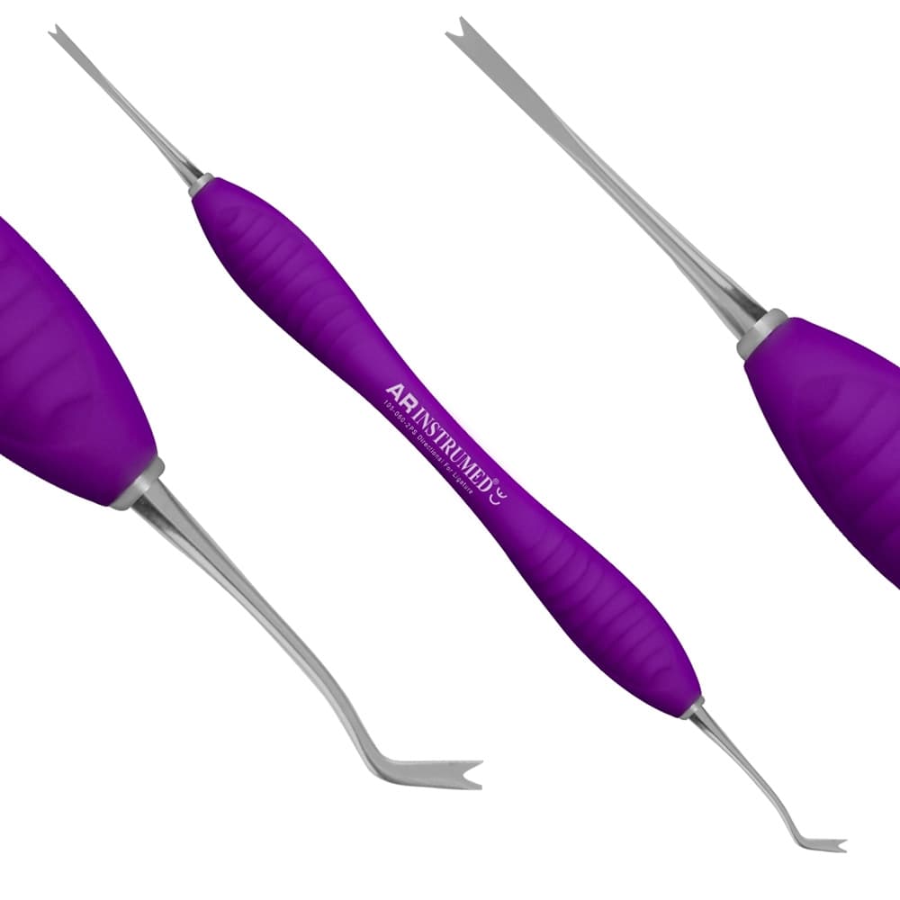 AR INSTRUMED Dental Directional Ligature Scaler, Angled Double Tip, Silicone Handle, 6 inch, 1/Pk - AR INSTRUMED Dental Directional Ligature Scaler Angled Double Tip Silicone Handle 6 inch - Image 1