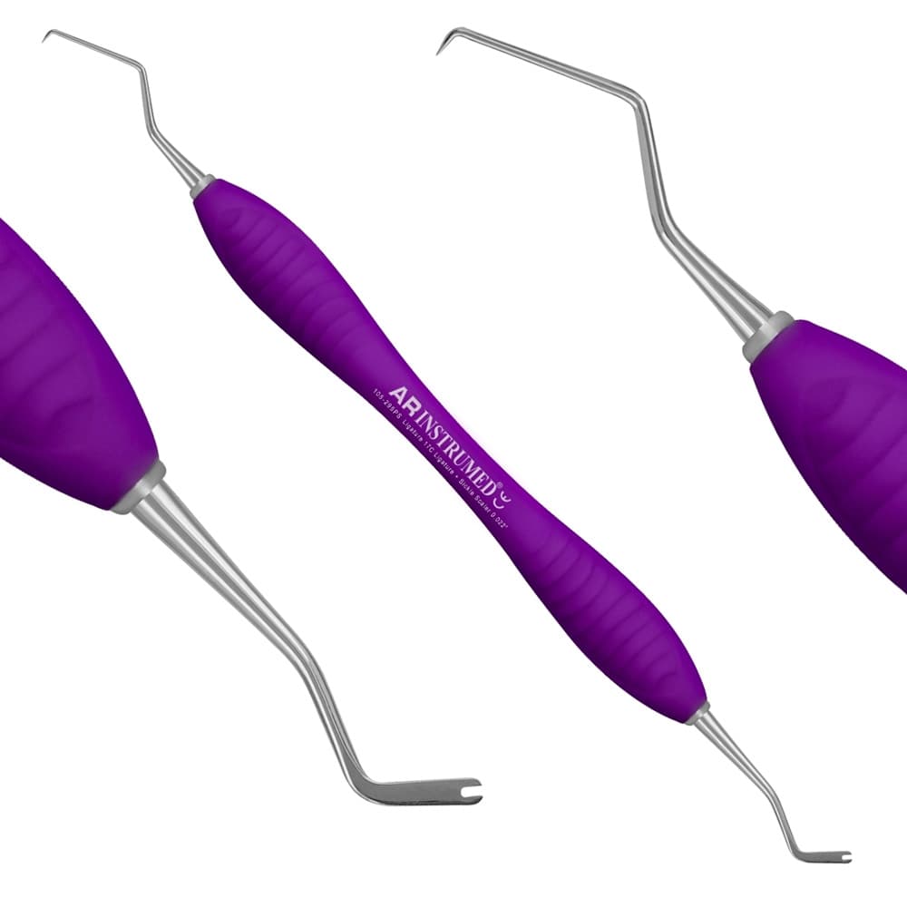 AR INSTRUMED Ortho Ligature Explorer Scaler, Angled Double Tip, 0.022" Tip, Silicone Handle, 6 inch, 1/Pk - AR INSTRUMED Ortho Ligature Explorer Scaler Angled Double Tip Silicone Handle 6 inch - Image 1