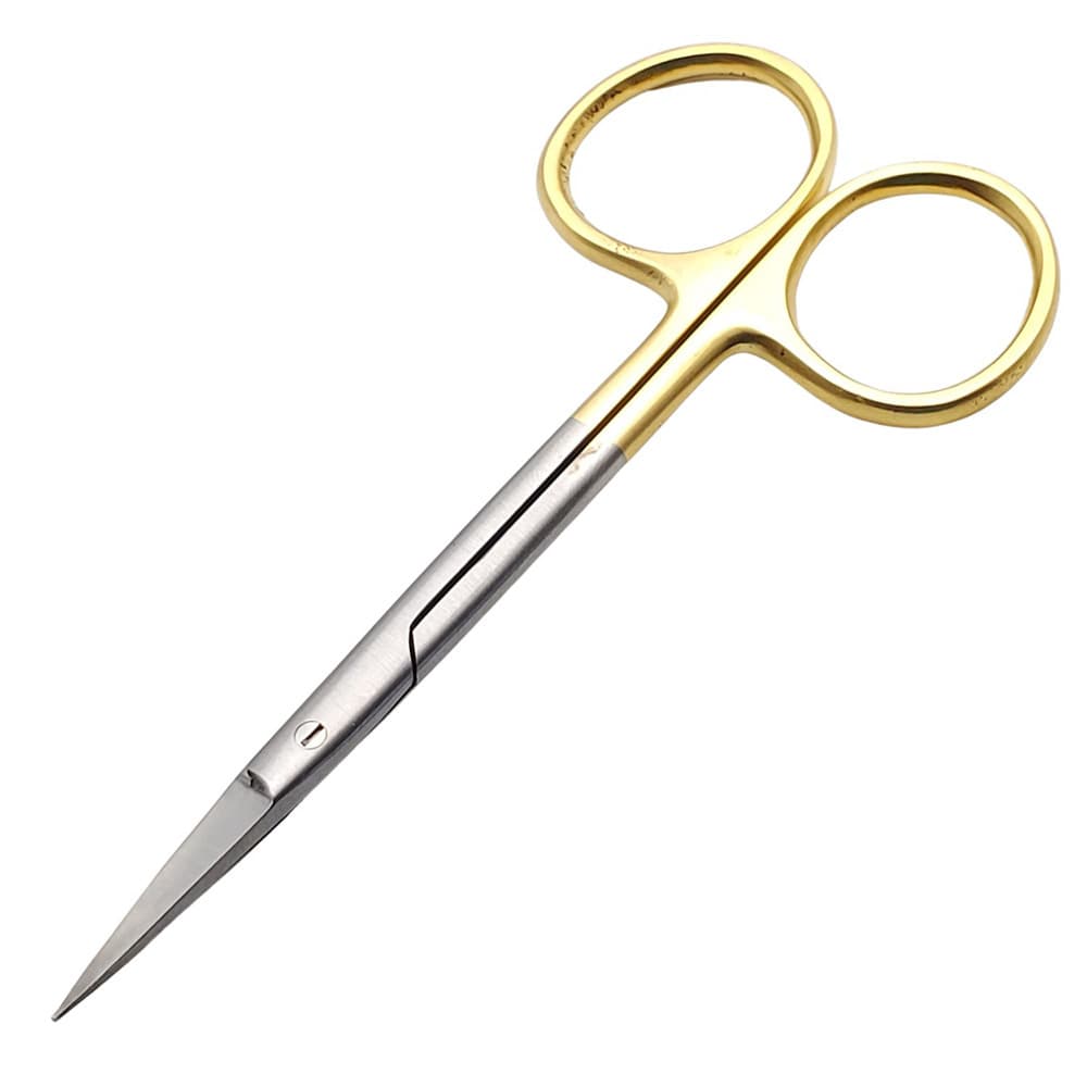 Artman Instruments 4.5" Stainless Steel Surgical Scissors, Straight, Gold-Plated Handle, 1/Pk - Artman Instruments 4.5" Stainless Steel Surgical Scissors, Straight, 1/Pk - Image 1