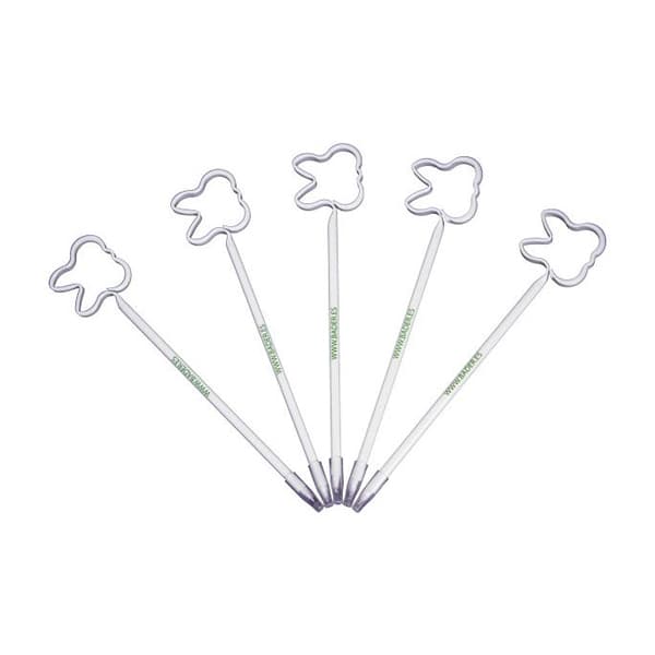 BADER Molar Shaped Ball Point Pen, Blue Ink, White, 20/Pk - BADER Molar Shaped Ball Point Pen, 20/Pk - Image 1