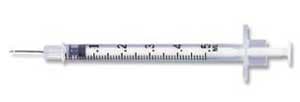 BD Tuberculin Syringe with PrecisionGlide Needle, 1/2 mL, 27 G x 1/2", Regular Bevel, Grey Hub, 100/Box - BD Tuberculin / PrecisionGlide 1/2 mL BD Tuberculin Syringe with 27 G x 1/2" BD - Image 1