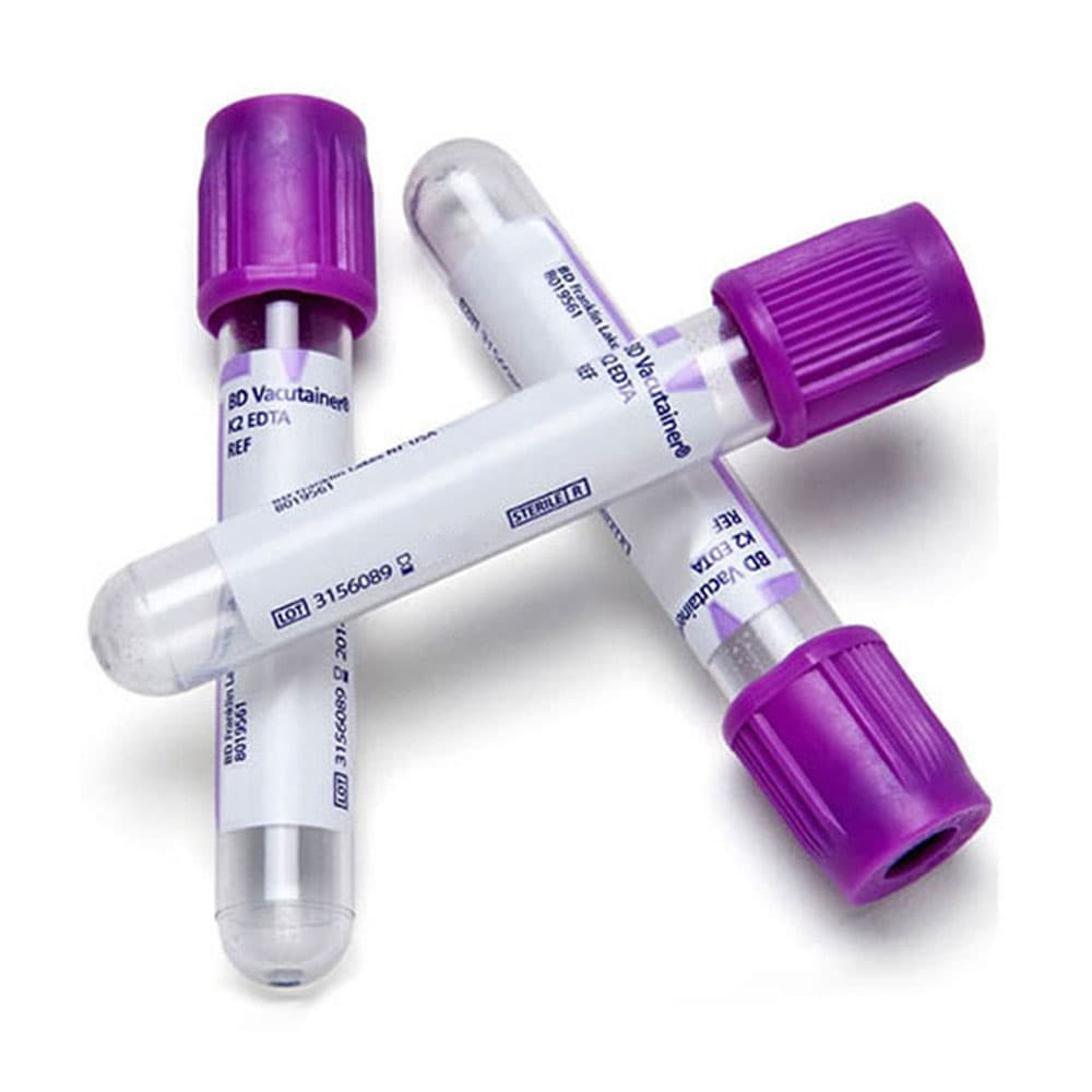 BD Vacutainer Plus Plastic Venous Blood Collection Tube, Lavender, 4 mL, Hemogard Closure, 100/Box - Vacutainer Plus Disposable Venous Blood Collection Tube, Lavender 4mL, Hemogard Closure, 100/Box - Image 1