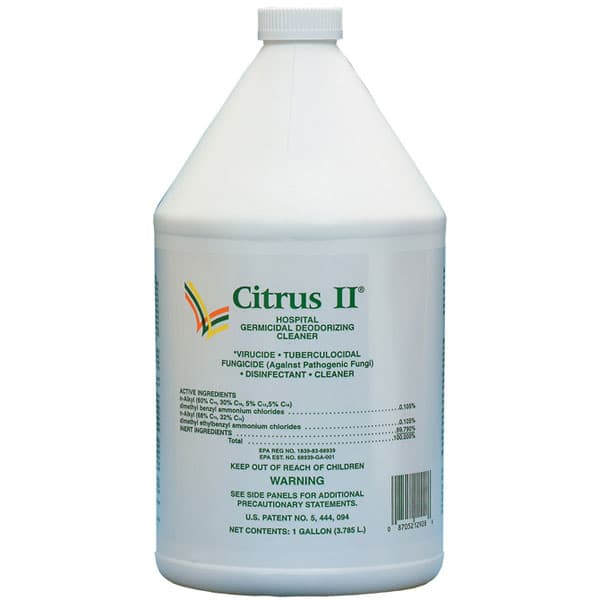 Citrus II Germicidal Deodorizing Cleaner, 4 x 1 Gallon Case - Citrus II 4 x 1 Gallons. Germicidal Deodorizing Cleaner. Cleans, Deodorizes - Image 1