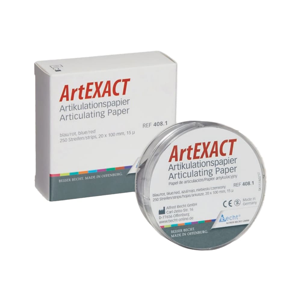 ArtEXACT Articulating Paper, Blue/Red, 20 x 100 mm, 0.015 mm Thickness, 250/Pk - ArtEXACT Articulating Paper, Blue/Red, 250/Pk - Image 1
