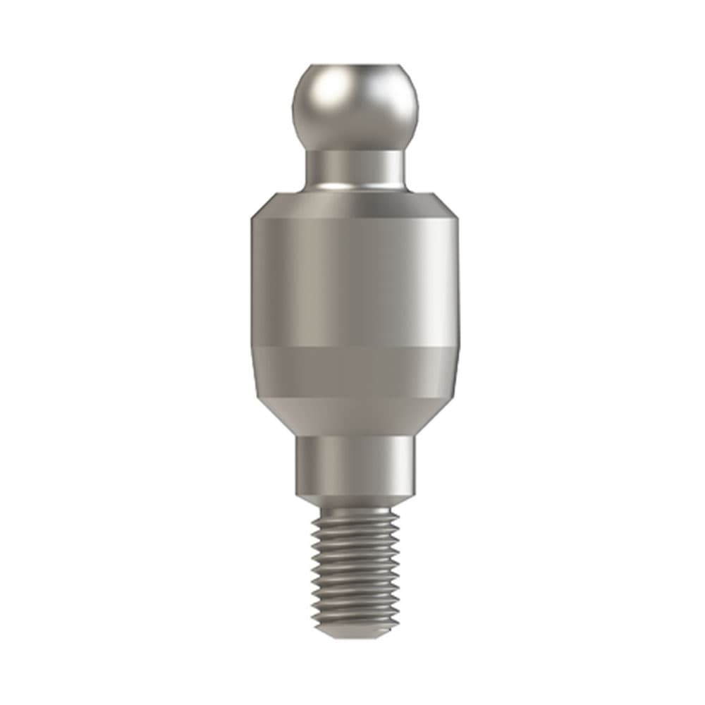 Bhi Implants Straight Titanium Ball Attachment for Internal Hex Dental Implant, H4, Collar Height 4mm, 1/Pk - Bhi Implants Straight Titanium Ball Attachment for Internal Hex Dental Implant, H4, 1/Pk - Image 1