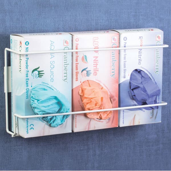 Bowman Triple Wire Glove Dispenser, Wire-Framed, Wall-Mount, White Enamel, 01KZ65A77830SFNK77CK9W08E3 - Triple Wire Glove Dispenser - Image 1