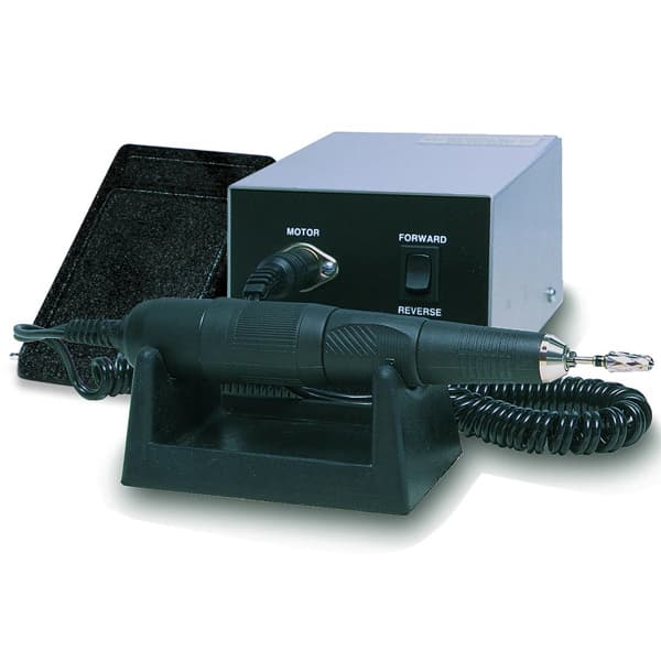 Buffalo Dental Magic Wand Electric Handpiece System, Silver, 220V AC, 0-35,000 RPM, with Black Signature Handpiece and Foot Control - Magic Wand Electric Handpiece System, Silver, 220V AC, variable cutting speed 0 - Image 1