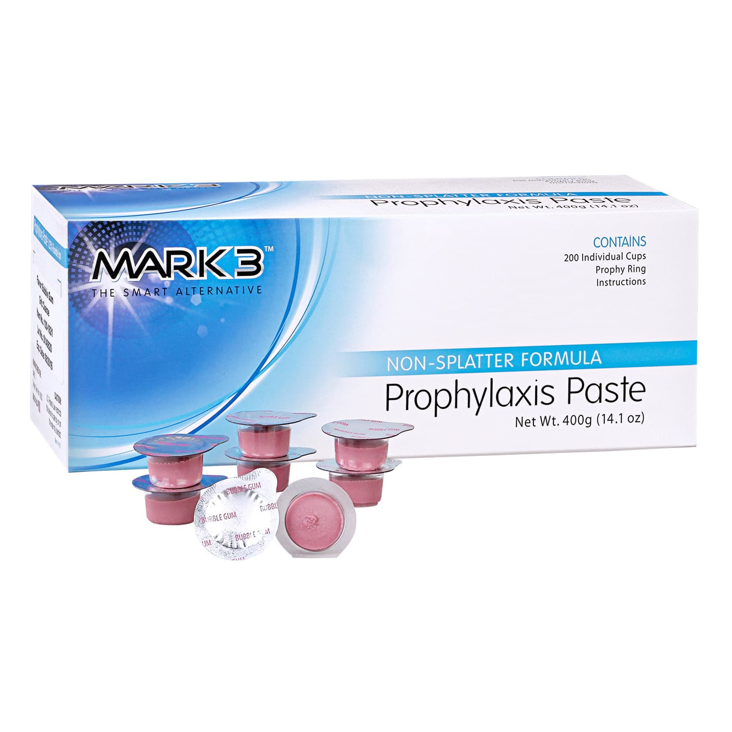 MARK3 1.23% APF Prophy Paste, Fine Grit, Bubble Gum, Box of 200 - MARK3 1.23% APF Prophy Paste, Fine Grit, Bubble Gum, Box of 200 - Image 1