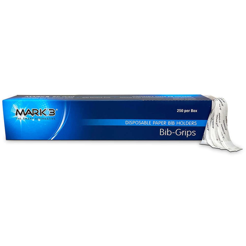 MARK3 Bib-Grips Disposable Paper Bib Holders, 250/Box - MARK3 Bib-Grips Disposable Paper Bib Holders, 250/Box - Image 1