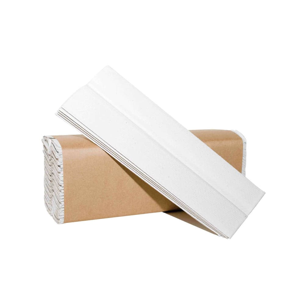 MARK3 C-Fold 1-Ply Paper Towels, White Recycled, 2400/Case (200 Sheets per Sleeve, 12 Sleeves) - MARK3 C-Fold 1-Ply Towels, White Recycled, 2400/Case - Image 1