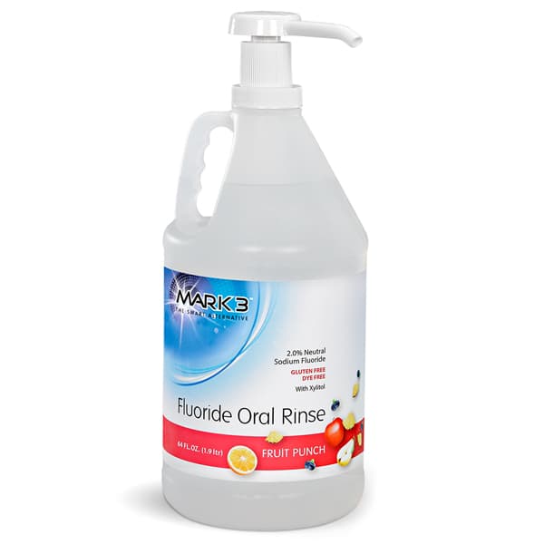 MARK3 2% Neutral Sodium Fluoride Oral Rinse, Fruit Punch, Dye-Free, 64 oz Pump Bottle - MARK3 2% Neutral Fluoride Oral Rinse -Fruit Punch, 64oz Pump Bottle. Dye-free - Image 1