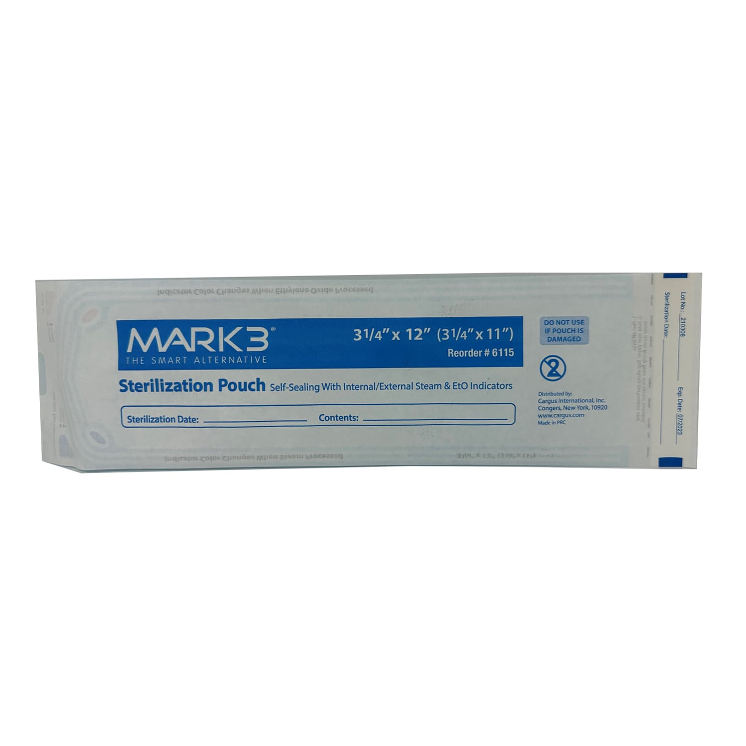 MARK3 Self-Sealing Sterilization Pouch, 3-1/4" x 12" (3-1/4" x 11"), 200/Box - MARK3 Self-Sealing Sterilization Pouch, 3-1/4" x 12" (3-1/4" x 11"), 200/Box - Image 1