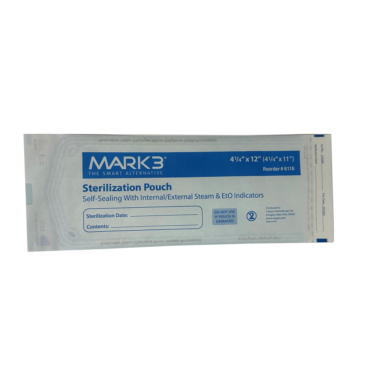 MARK3 Self-Sealing Sterilization Pouch, 4-1/4" x 12" (4-1/4" x 11"), 200/Box - MARK3 Self-Sealing Sterilization Pouch, 4-1/4" x 12" (4-1/4" x 11"), 200/Box - Image 1