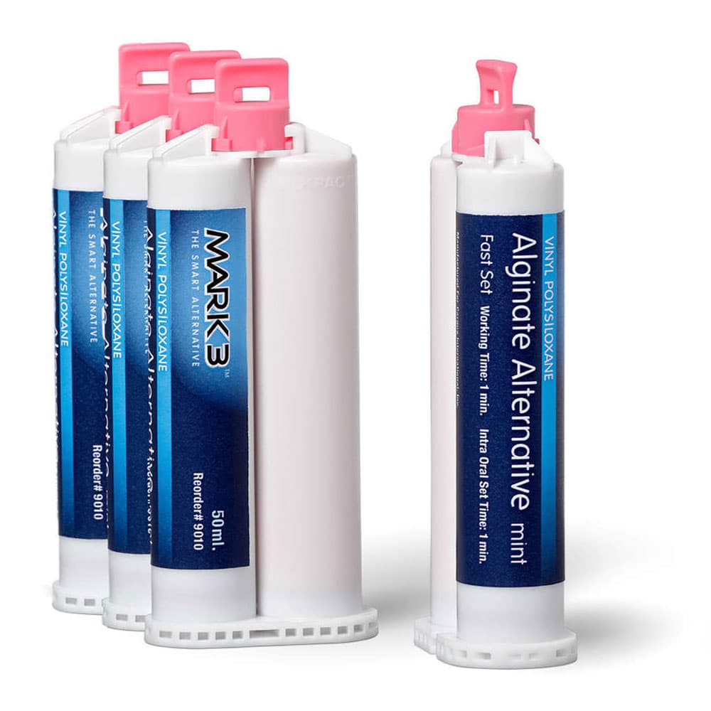 MARK3 VPS Alginate Alternative, Fast Set, Mint Flavor, 50 mL Cartridge, 4/Pk - MARK3 VPS Alginate Alternative, Fast Set, Mint Flavor, 50 mL Cartridge, 4/Pk - Image 1