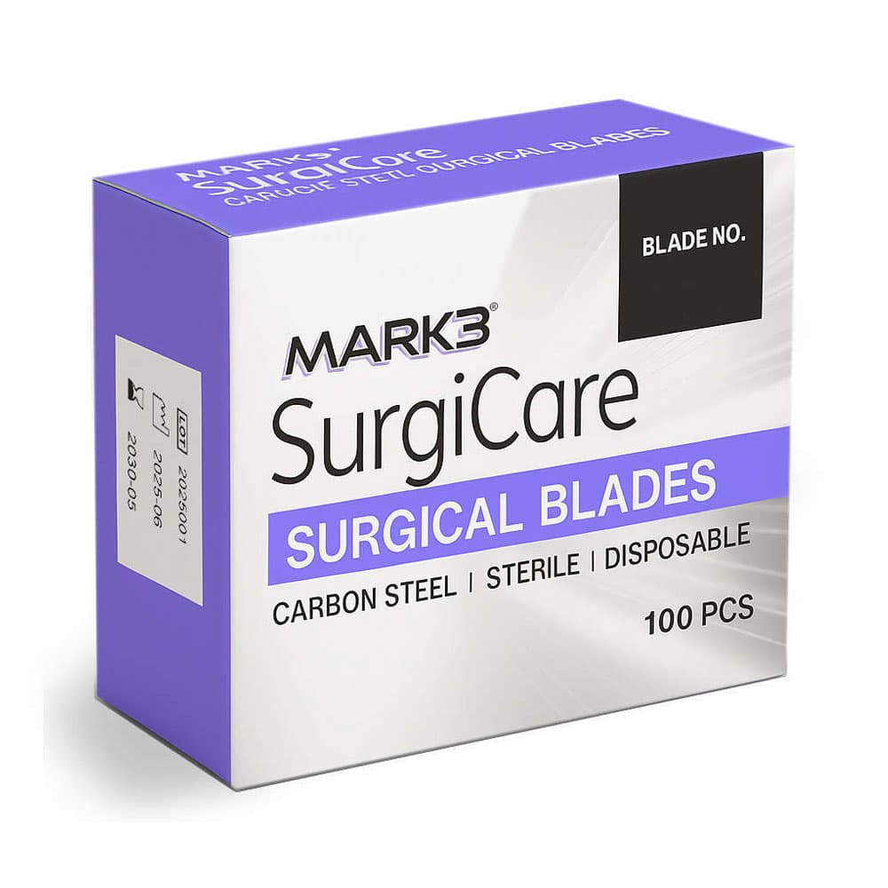 MARK3 SurgiCare #15C Sterile Carbon Steel Surgical Blades, 100/Box - MARK3 SurgiCare #15C Sterile Carbon Steel Blades, 100/Box - Image 1