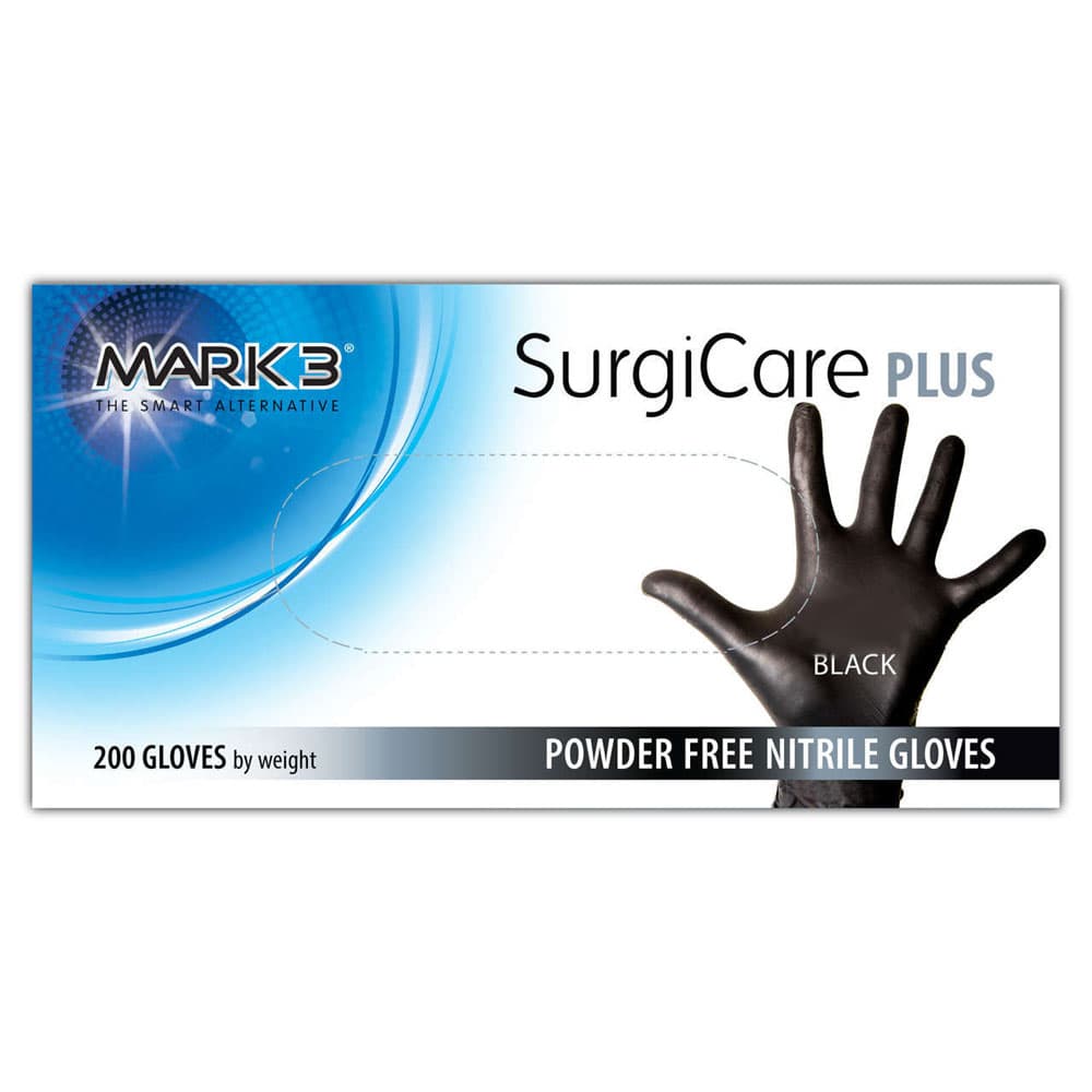 MARK3 SurgiCare Plus Black Powder-Free Nitrile Exam Gloves, Small, 200/Box - MARK3 SurgiCare Plus Black Powder-Free Nitrile Exam Gloves, Small, 200/Box - Image 1