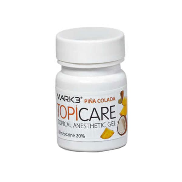 Mark3 TopiCare 20% Benzocaine Topical Anesthetic Gel, Pina Colada, 1 oz Jar, 1/Pk - MARK3 TOPICARE 20% Benzocaine Topical Anesthetic Gel, Pina Colada, 1oz. Jar, 1/Pk. - Image 1