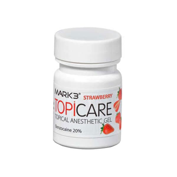 MARK3 TOPICARE 20% Benzocaine Topical Anesthetic Gel, Strawberry, 1 oz Jar, 1/Pk - MARK3 TOPICARE 20% Benzocaine Topical Anesthetic Gel, Strawberry, 1oz. Jar, 1/Pk. - Image 1