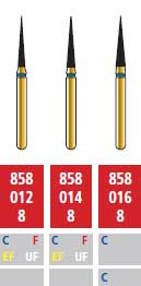 Alpen FG #858.012 Extra Fine Grit Flame Shaped Diamond Bur, Package of 5 - Alpen FG #858.012 Extra Fine Grit, Flame Shaped Diamond Bur. Package of 5 Burs - Image 1