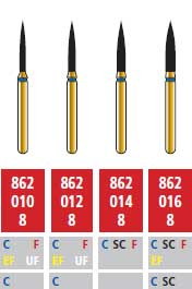 Alpen® Multi-Use Diamonds FG #862 Flame 1mm Medium Coarse Grit Blue, Pkg/5, 01KEZKNMZJ7ZN4XGYNF818BZQE - Alpen® Multi-Use Diamonds FG # 862 Flame 1mm Medium Blue Pkg/5 - Image 1