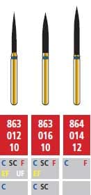 Alpen FG #863.016 Extra Fine Grit, Flame Shaped Diamond Bur, Package of 5 - Alpen FG #863.016 Extra Fine Grit, Flame Shaped Diamond Bur. Package of 5 Burs - Image 1