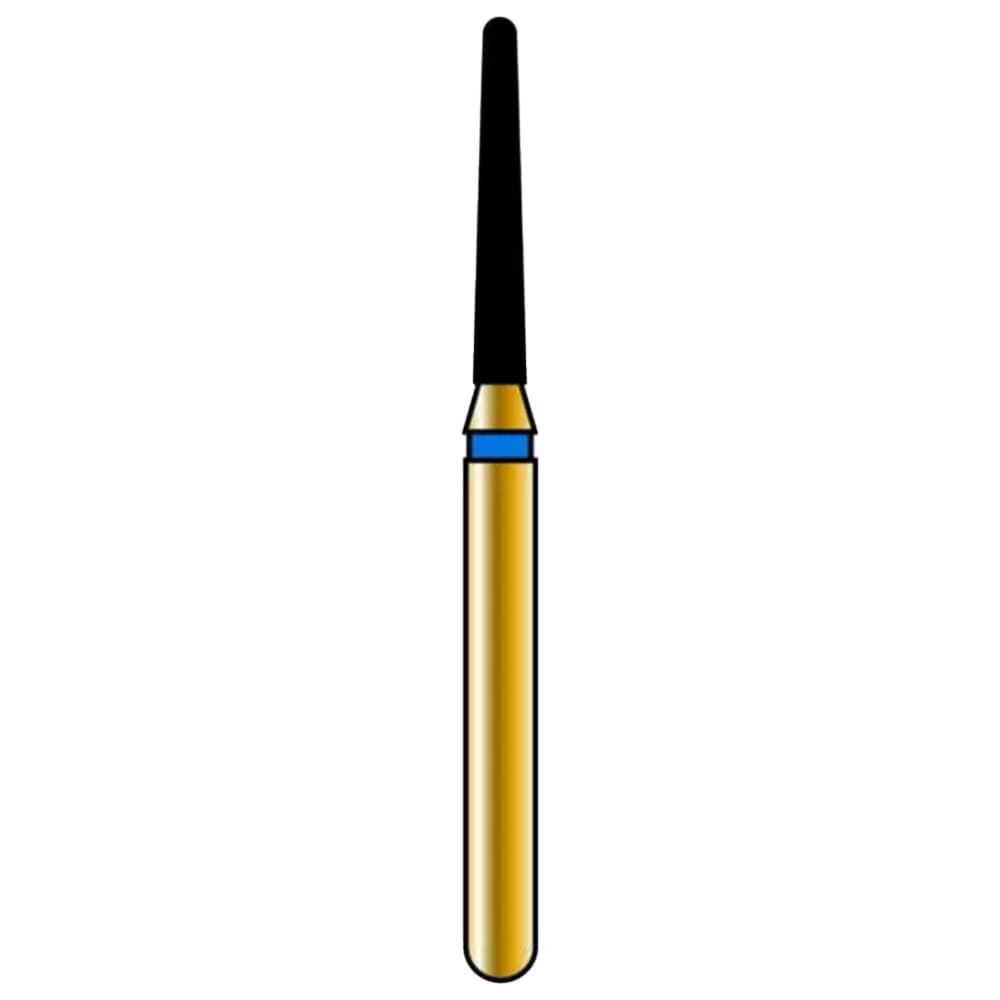 Diatech FG #856.012 Medium Grit Round End Taper Gold Diamond Bur, 10/Pk - Diatech, FG #856.012 Medium Grit Round End Taper Gold Diamond Bur, 10/Pk - Image 1