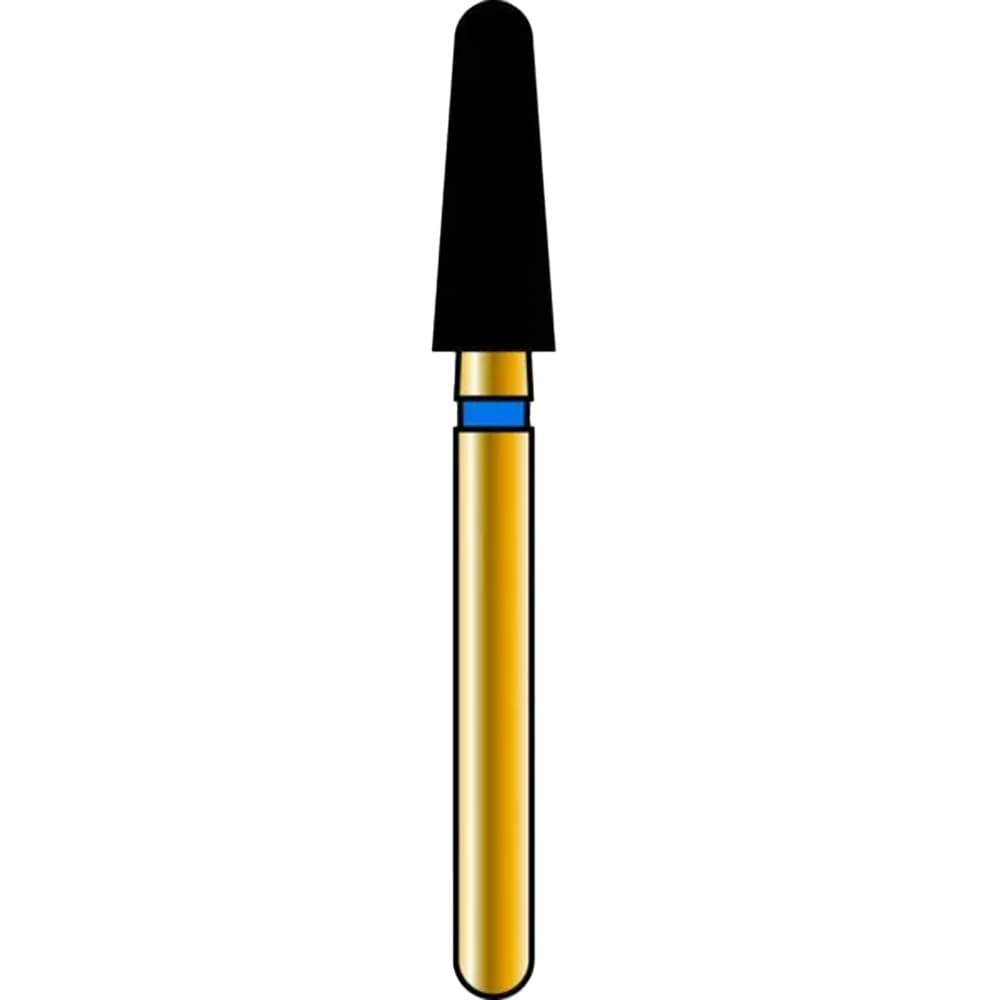 Diatech FG #856.025 Medium Grit Round End Taper Gold Diamond Bur, 10/Pk - Diatech, FG #856.025 Medium Grit Round End Taper Gold Diamond Bur, 10/Pk - Image 1
