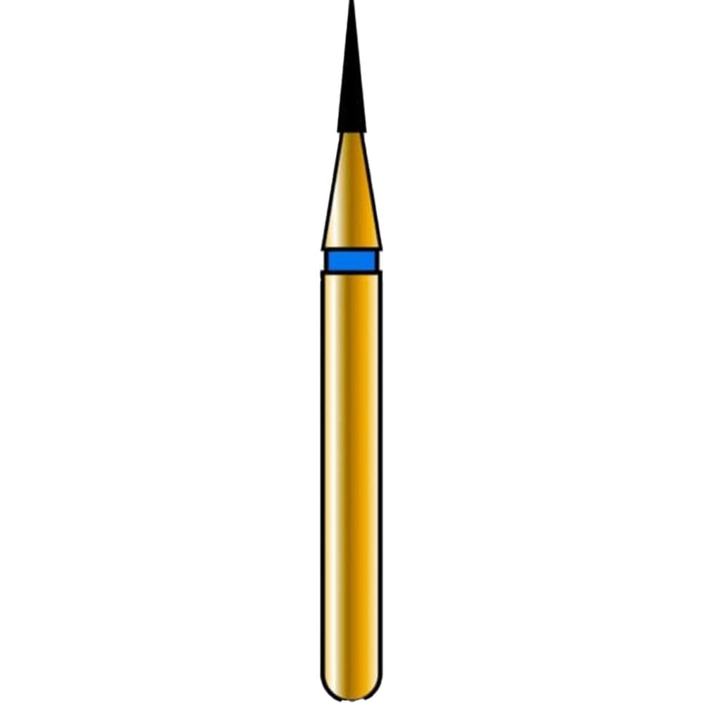 Diatech FG #862.010 Medium Grit Flame Shaped Gold Diamond Bur, 10/Pk - Diatech, FG #862.010 Medium Grit Flame Shaped Gold Diamond Bur, 10/Pk - Image 1