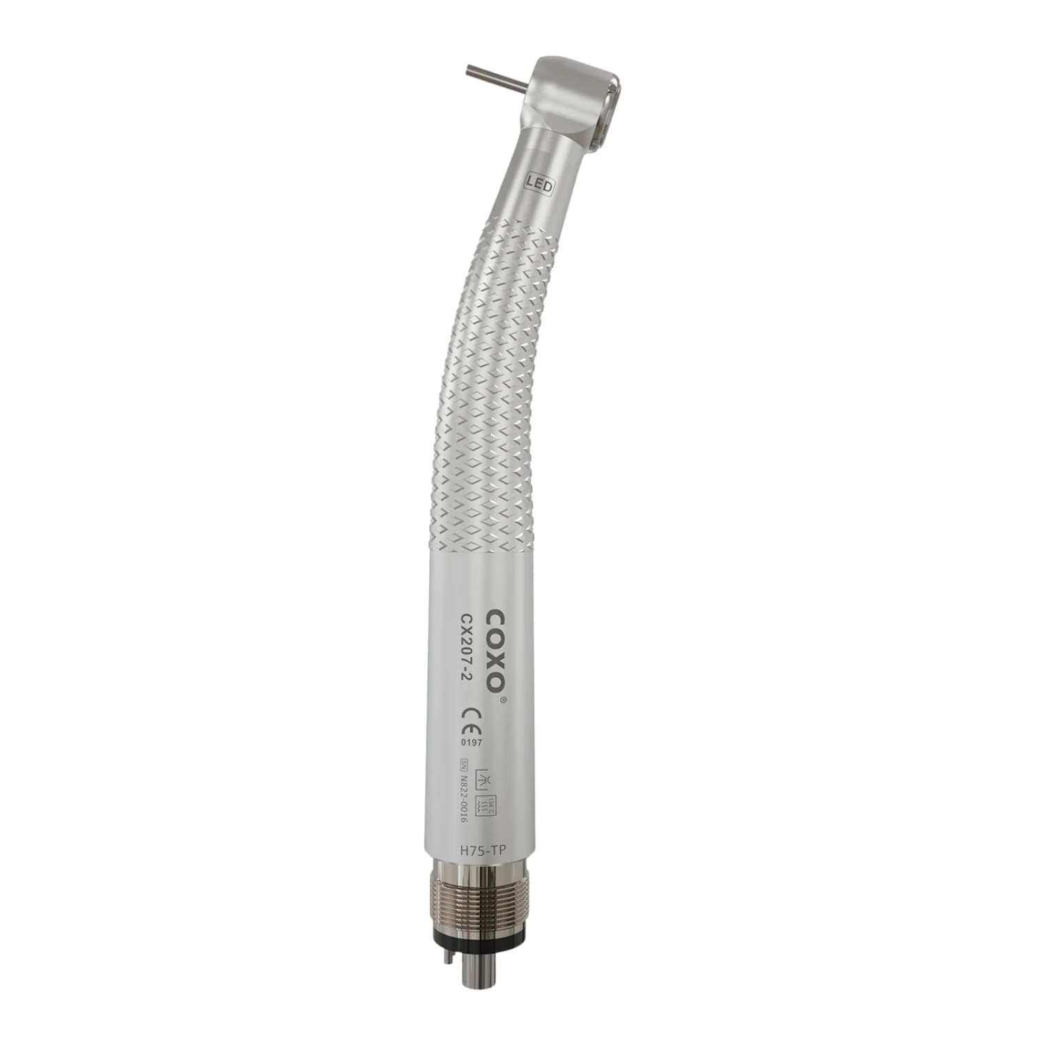 Coxo CX207-2 LED High-Speed Air Turbine Handpiece, 4-Hole Coupler, Includes Torque Head, Diamond Bur, Wrench, and Manual - Coxo CX207-2 LED High-Speed Air Turbine Handpiece - Image 1