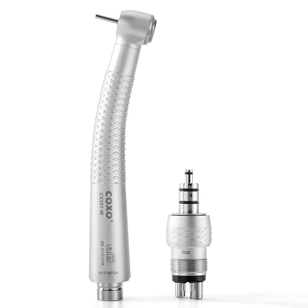 Coxo CX207-W High-Speed Air Turbine Handpiece with Quick Coupling, Standard Head, Push-Button Chuck, 4-Hole - Coxo CX207-W High-speed Air Turbine Handpiece with Quick Coupling - Image 1