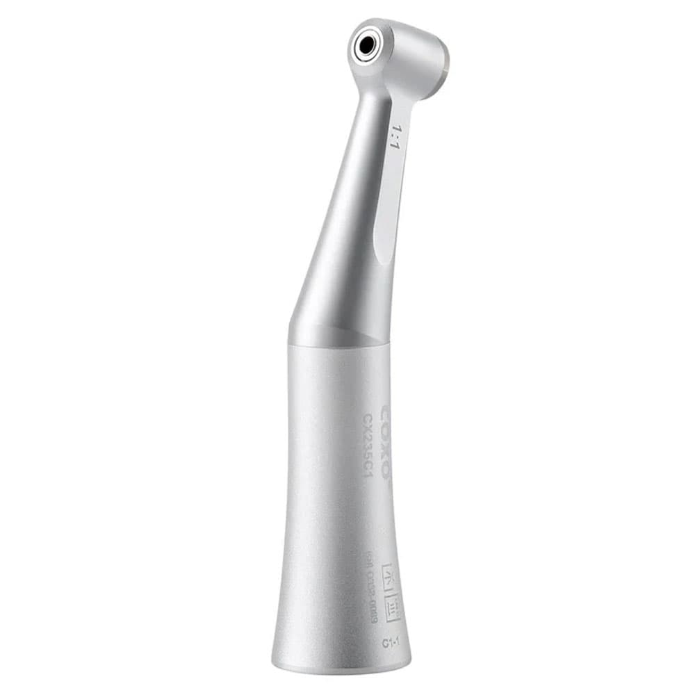 Coxo CX235C1 Low-Speed Contra Angle Handpiece, 1:1 External, Push Button, 2.35 mm CA Burs, 40,000 RPM, Single Handpiece - Coxo CX235C1 Low-speed Handpiece, Contra Angle, #C1-1, Single Handpiece - Image 1