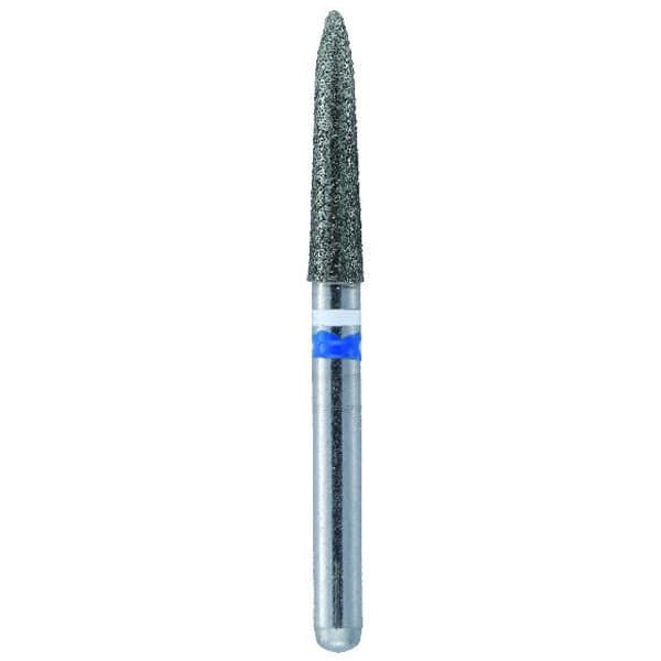 Crosstech FG #862.018 Medium Grit Flame Shaped Diamond Bur for Zirconia Adjustment, 5/Pk - Crosstech FG #862.018 Medium Grit Flame Shaped Diamond Bur for Zirconia Adjustment, 5/Pk. - Image 1