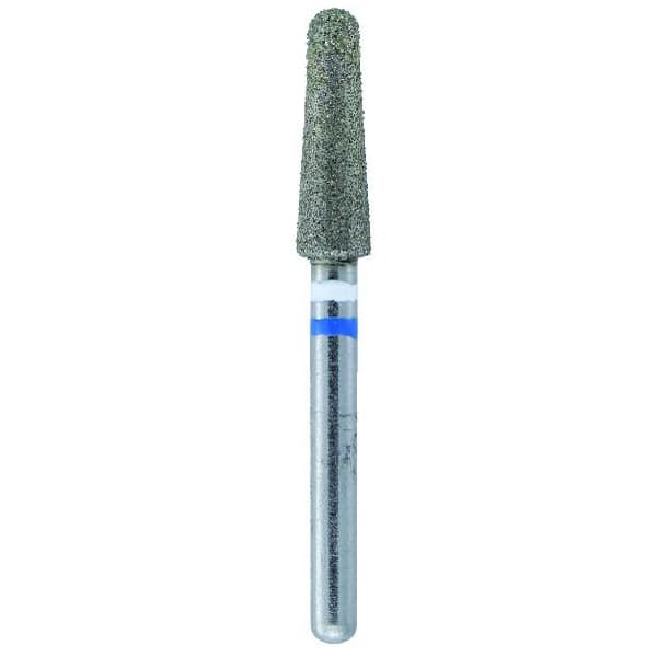 Crosstech FG #856.025 Medium Grit Round End Taper Diamond Bur for Zirconia Adjustment, 2.5mm Head, 5/Pk - Crosstech FG #856.025 Medium Grit Round End Taper Diamond Bur for Zirconia Adjustment, 5/Pk. - Image 1