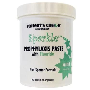 Crosstex Sparkle Coarse Grit Mint Flavored Prophy Paste, 1.23% Fluoride, 12 oz Jar - Sparkle Coarse Grit, Mint Flavored Prophy Paste 12 oz Jar. 1.23% Fluoride - Image 1