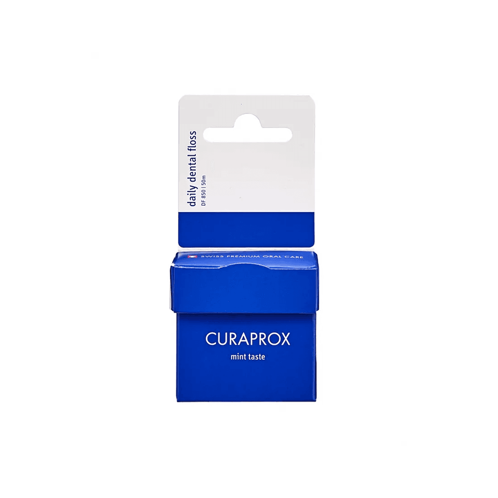 Curaprox DF 850 Daily Dental Floss, Waxed, 50m, Mint, 1/Pk - Curaprox DF 850 Daily Dental Floss, Waxed, 50m, Mint, 1/Pk - Image 1