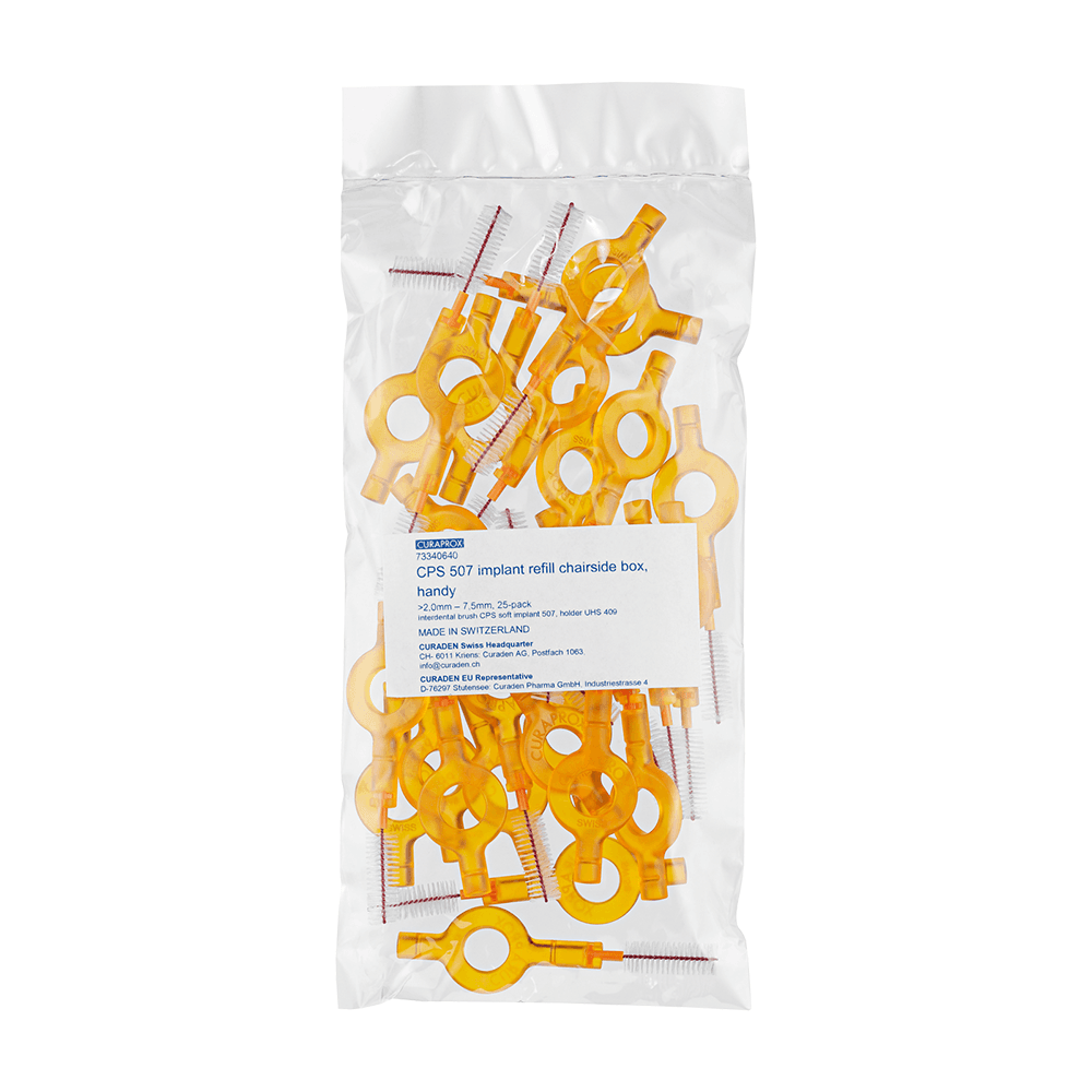 Curaprox CPS 507 Soft Implant Interdental Brush Refill, 25/Pk - Curaprox CPS 507 Soft Implant Interdental Brush Refill, 25/Pk - Image 1