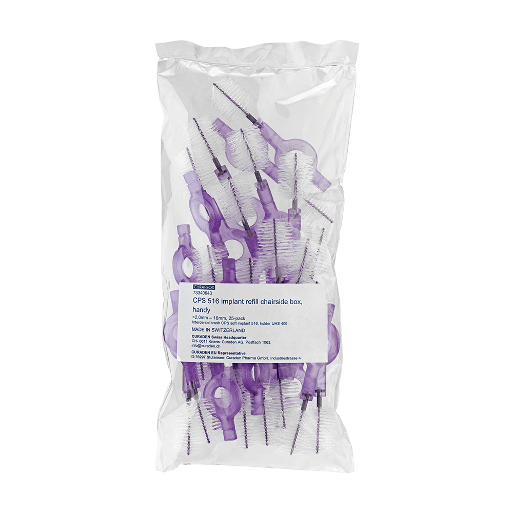 Curaprox CPS 516 Soft Implant Interdental Brush Refill, 1.6mm Access, 8.0mm Cleaning Diameter, 25/Pk - Curaprox CPS 516 Soft Implant Interdental Brush Refill, 25/Pk - Image 1