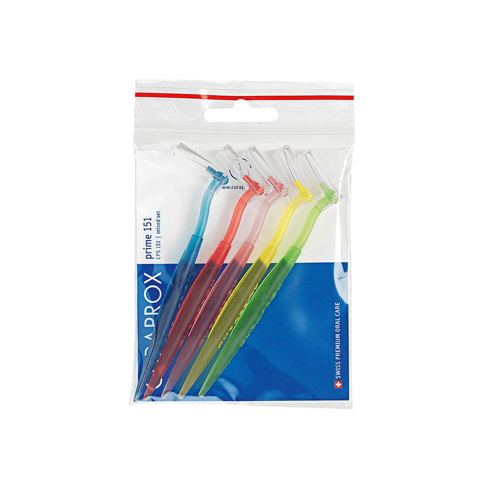 Curaprox CPS Prime Mixed Set Interdental Brushes, Assorted Sizes, 5/Pk with UHS 451 Holder - Curaprox CPS Prime Mixed Set Brushes, Assorted, 5/Pk - Image 1