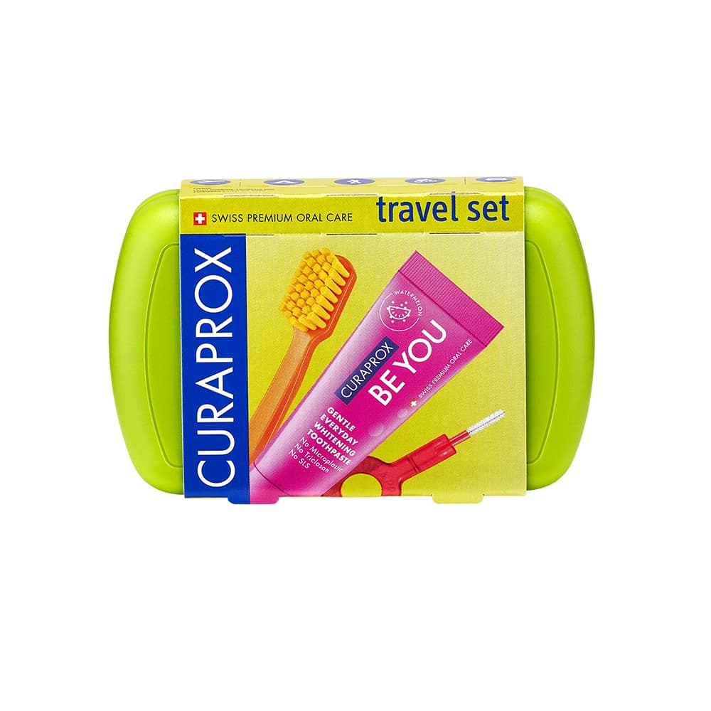 Curaprox CS 5460 Travel Set with Ultra-Soft Toothbrush, Be You Toothpaste (10ml), 2 CPS Prime Interdental Brushes and UHS 409 Holder - Curaprox CS 5460 Travel Set, Includes: - Image 1